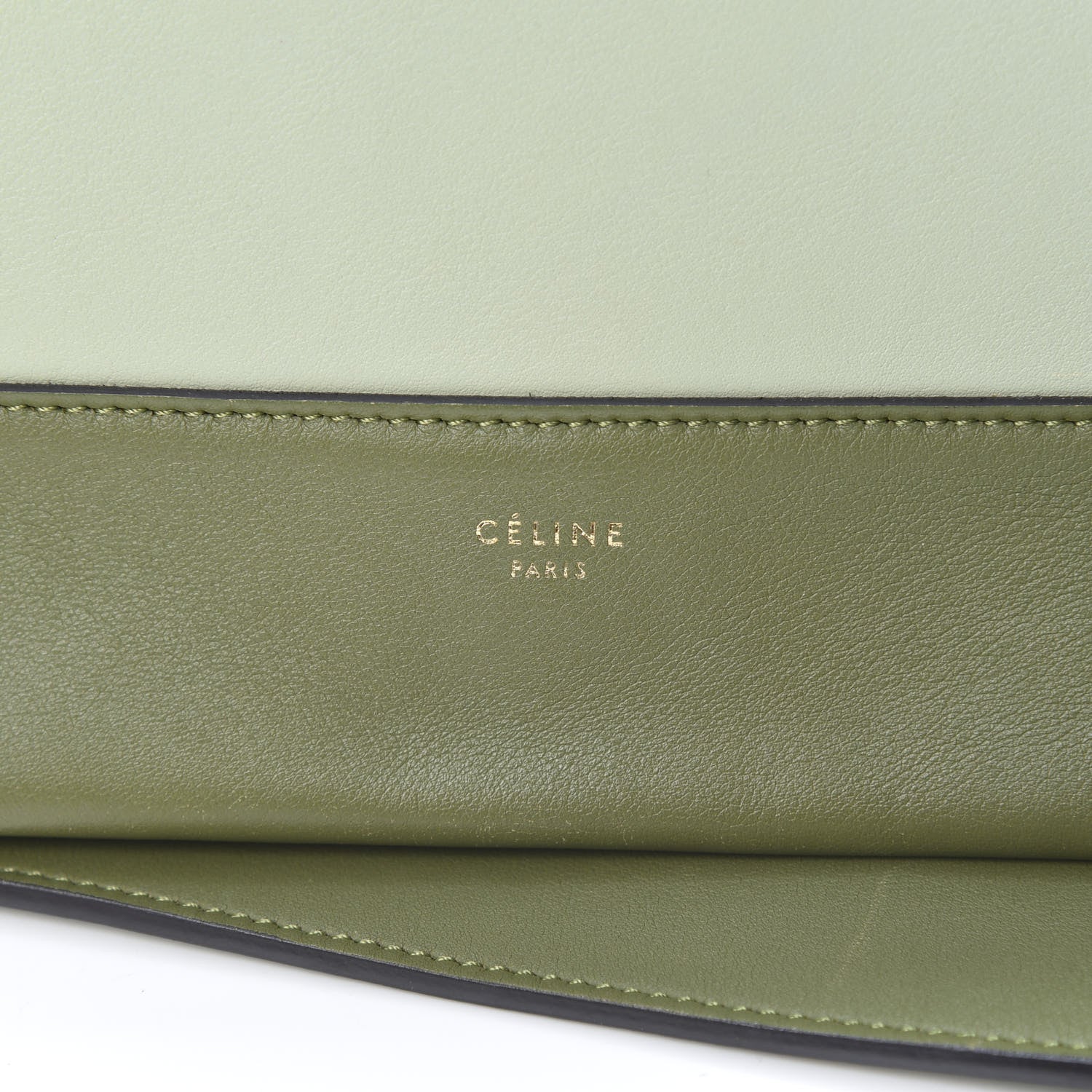 Celine Shiny Smooth Calfskin Medium Frame Shoulder Bag Olive Pastel Green 6 of 16