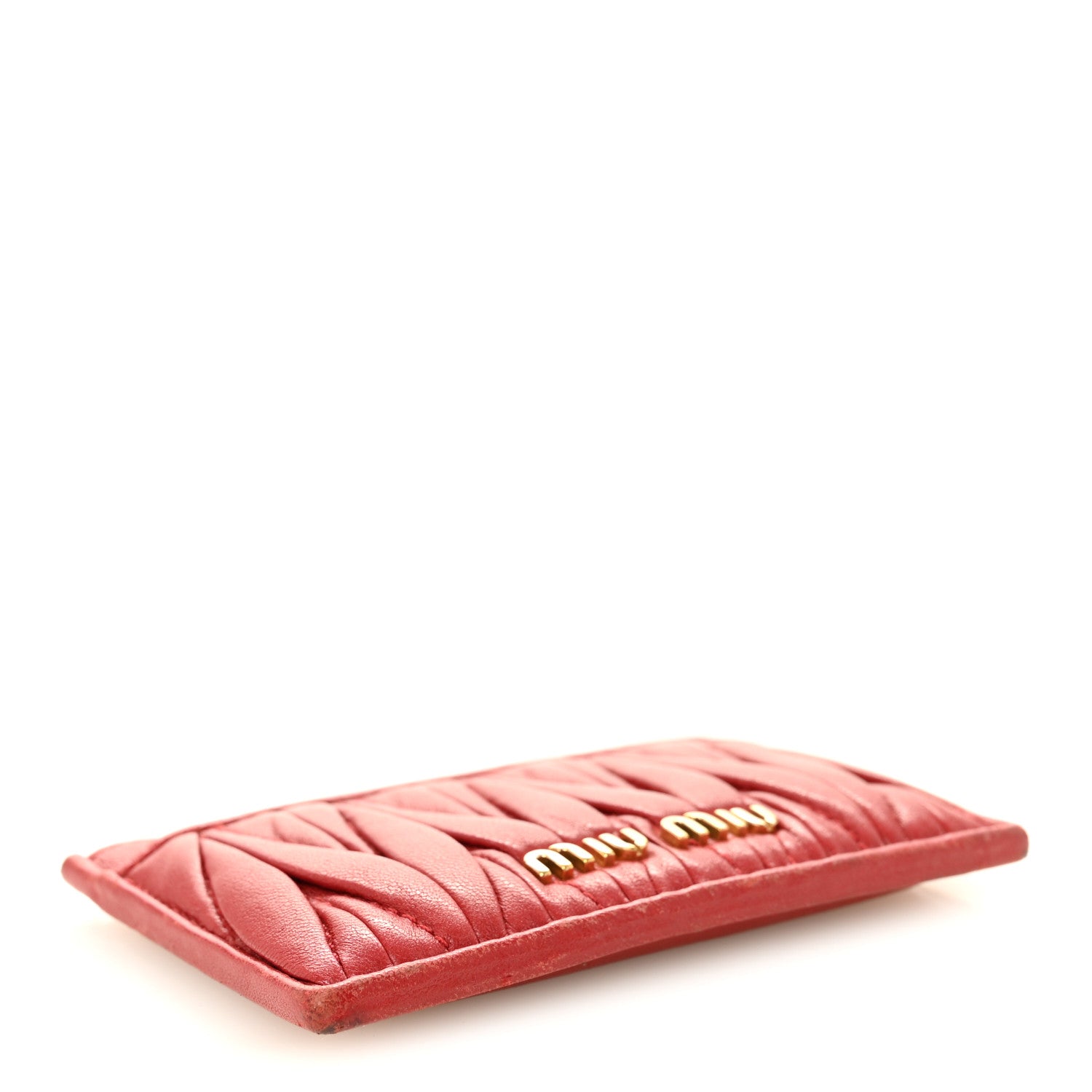 Miu Miu Nappa Matelasse Card Holder Rosso 4 of 7