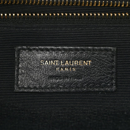 Saint Laurent Grain De Poudre Textured Mixed Matelasse Large Triquilt Monogram Satchel Light Sage 6 of 11