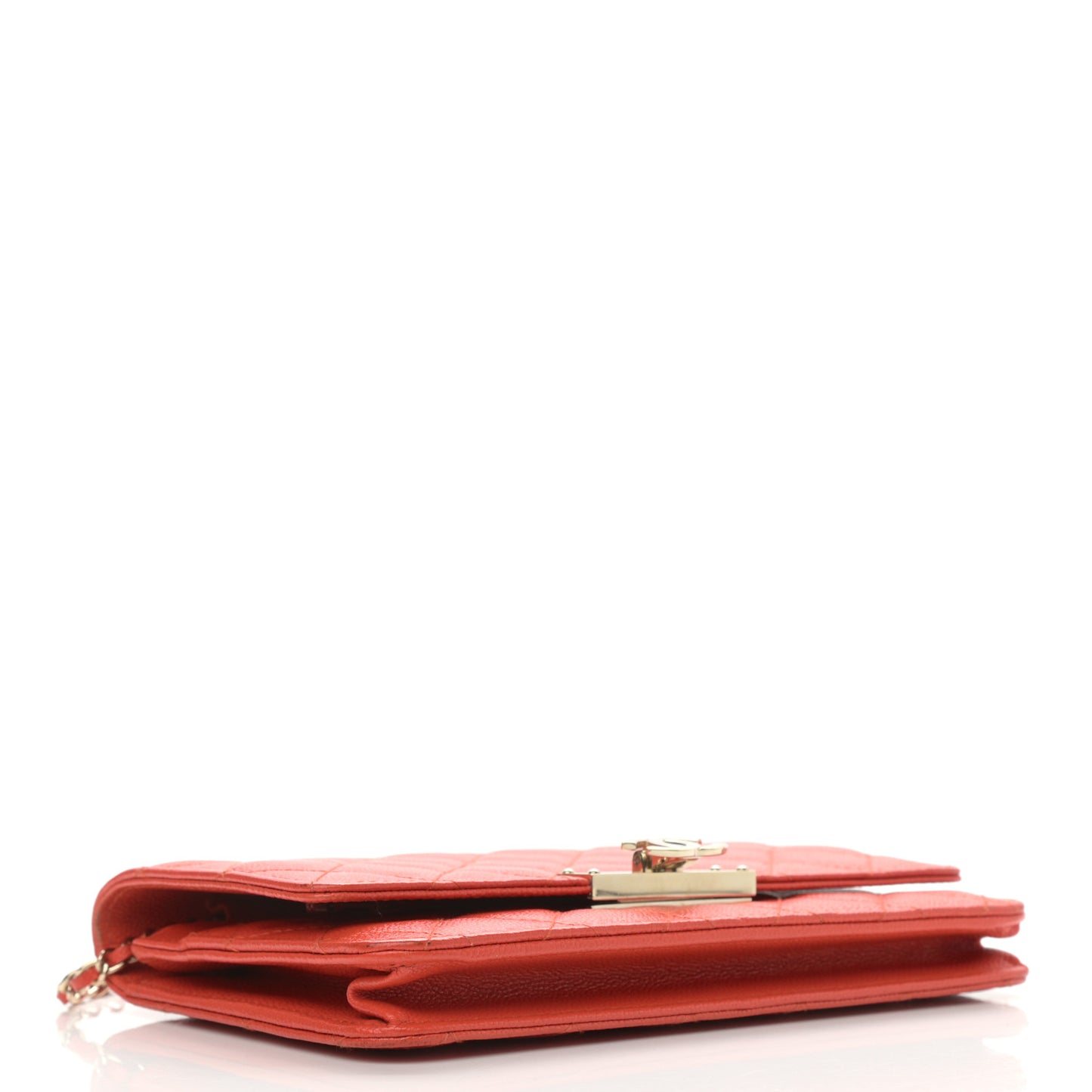 Caviar Quilted Golden Class Wallet On Chain WOC Red