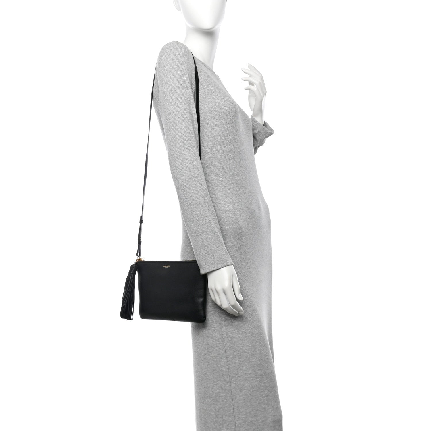 Saint Laurent Calfskin Teen Monogram Crossbody Bag Black 2 of 10