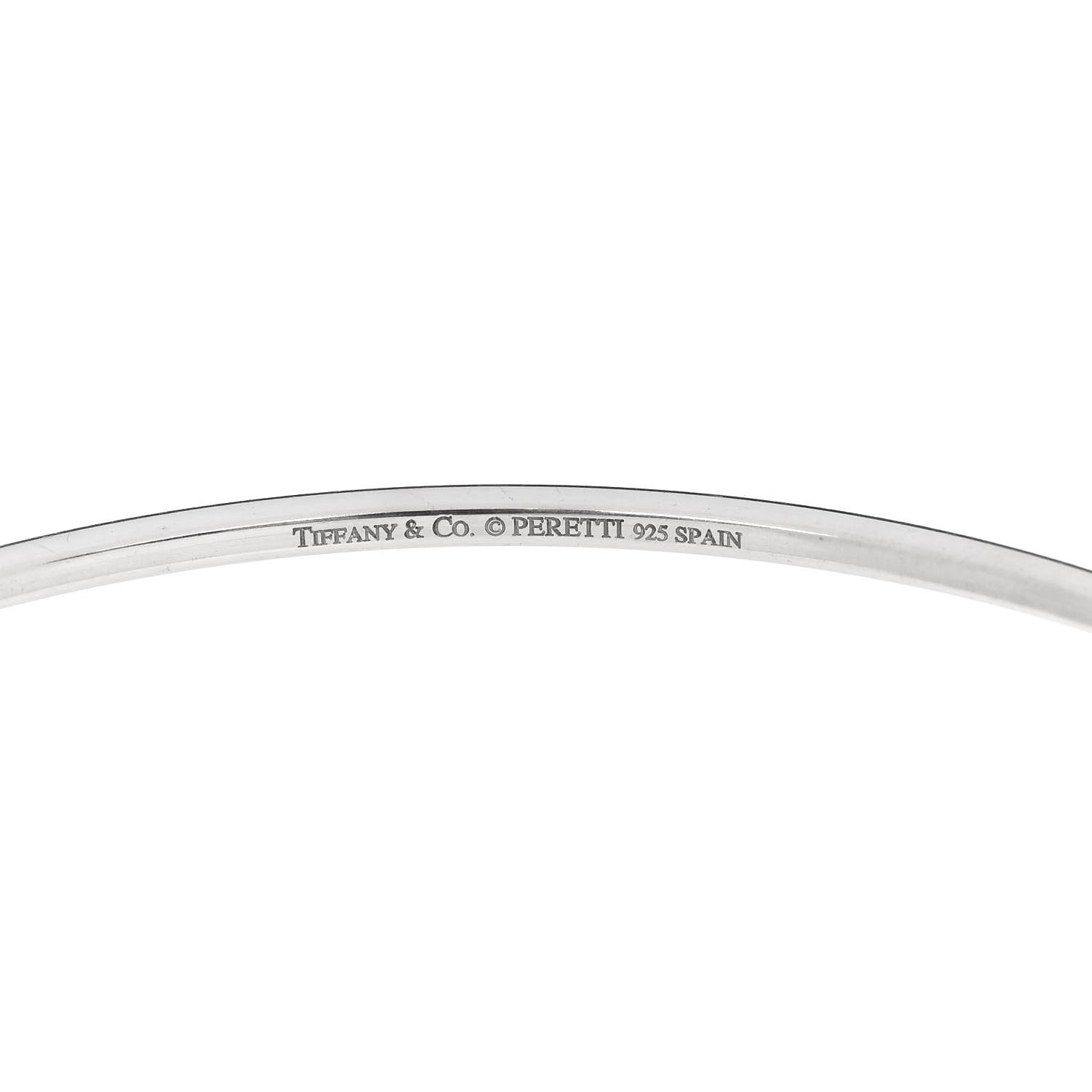 Tiffany Sterling Silver Elsa Peretti Open Heart Bangle 3 of 4
