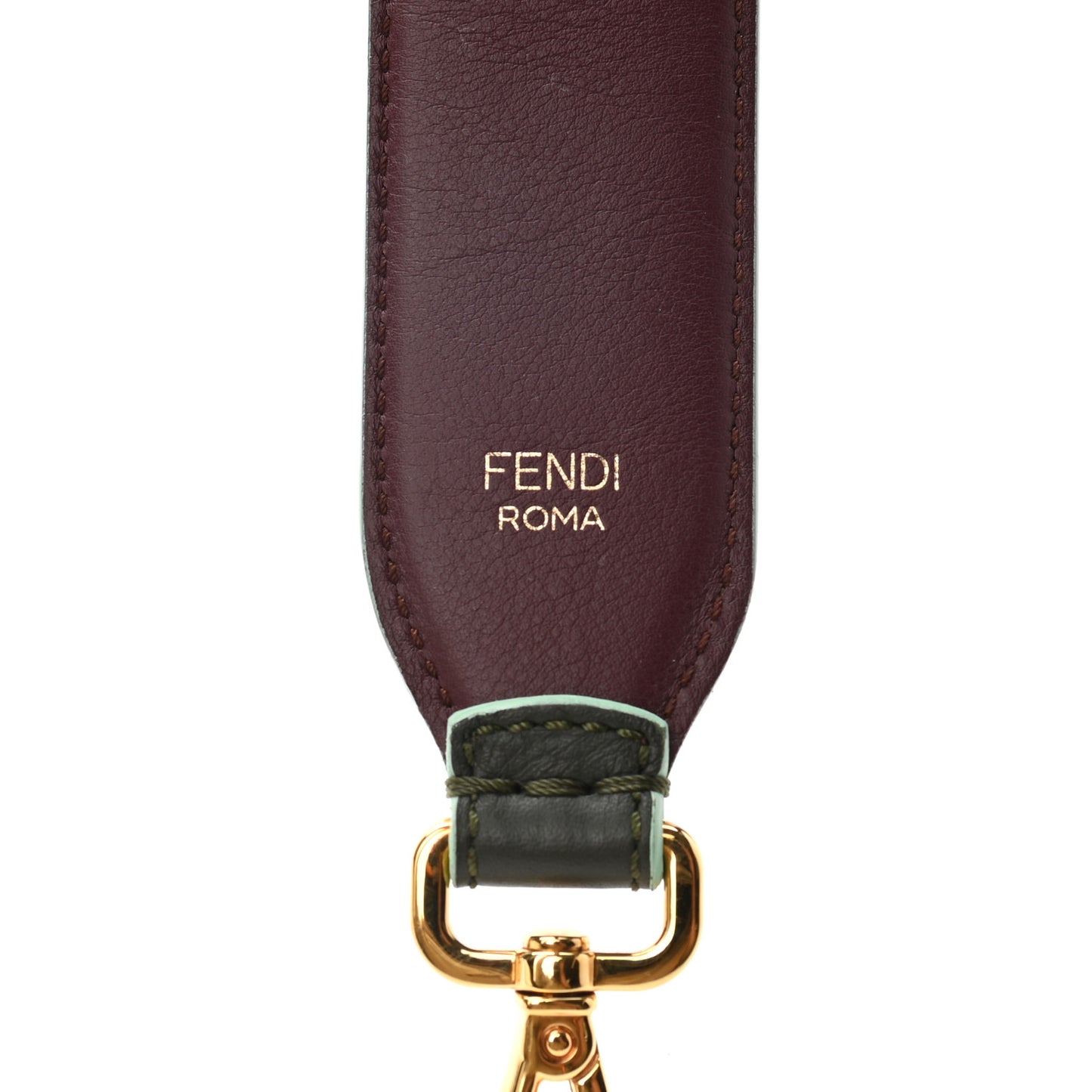 Vitello Dolce Bi-Color Degrade Studded Strap You Verde Prato Bordeaux