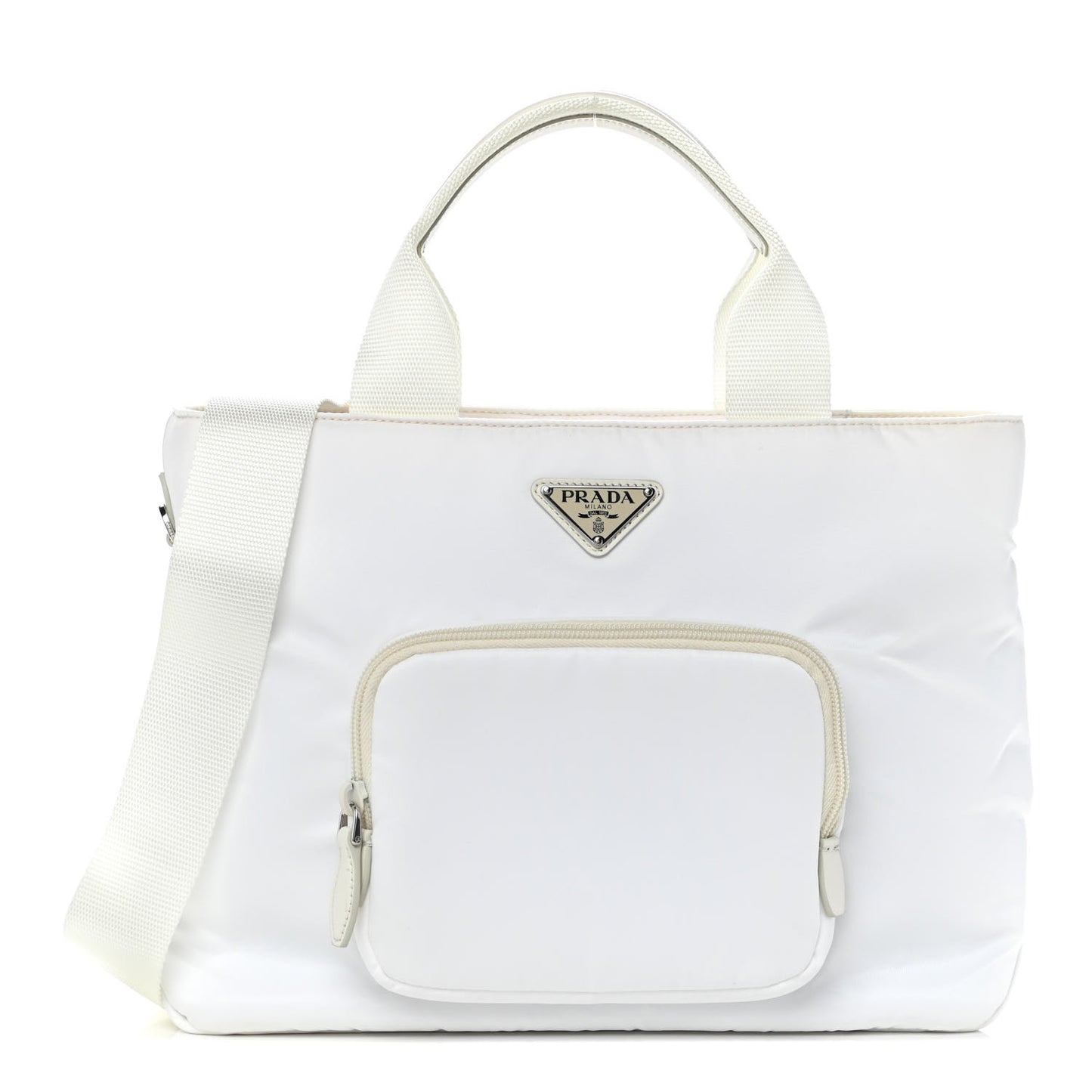 Tessuto Nylon Pocket Tote Bianco