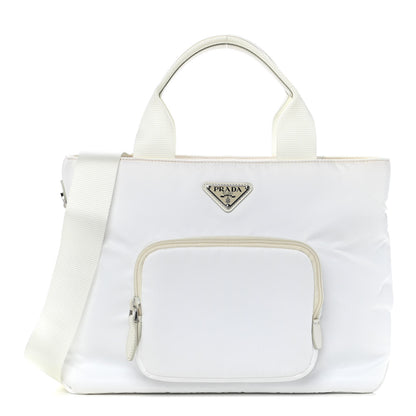 Prada Tessuto Nylon Pocket Tote Bianco 1 of 14