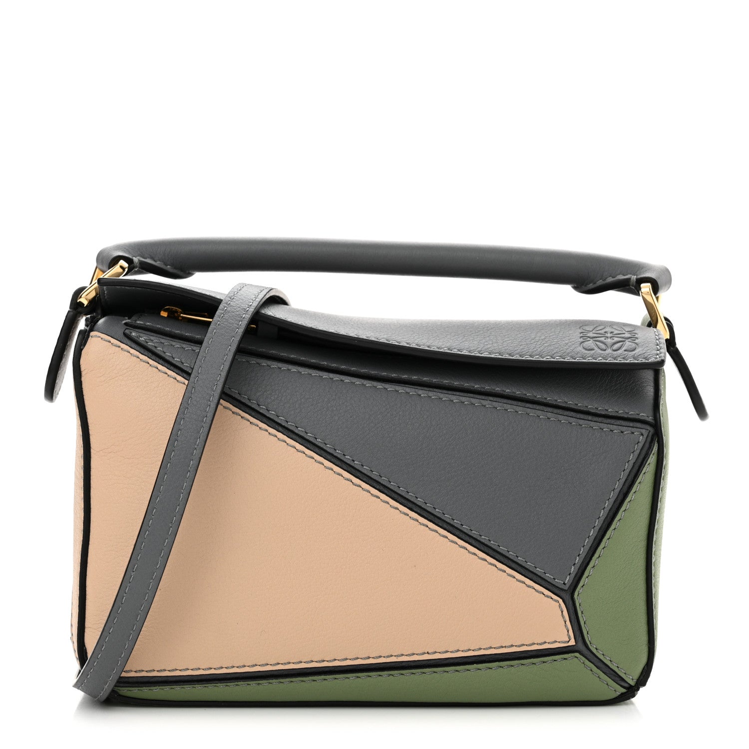 Loewe Calfskin Mini Puzzle Bag Asphalt Grey Nude 1 of 10