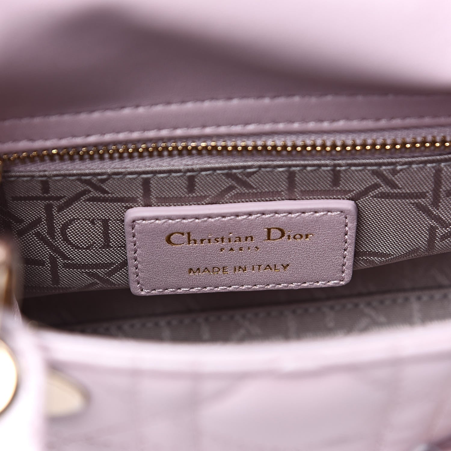Christian Dior Metallic Lambskin Cannage Mini Lady Dior Lotus 6 of 10
