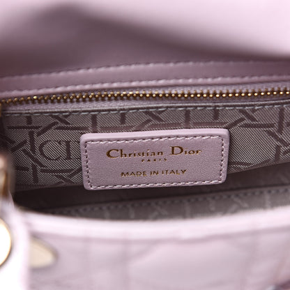 Christian Dior Metallic Lambskin Cannage Mini Lady Dior Lotus 6 of 10