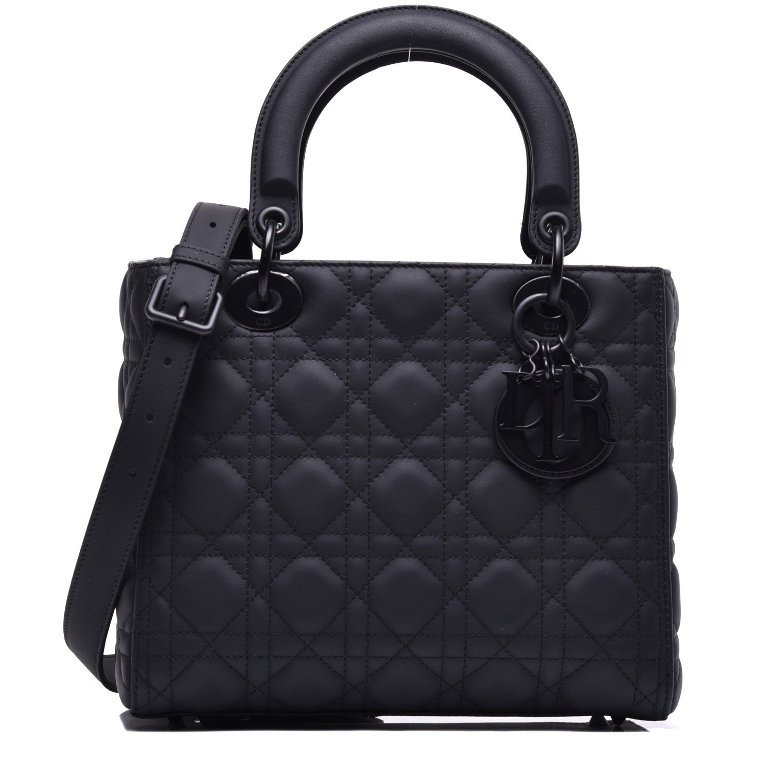 Christian Dior Ultra Matte Calfskin Cannage Medium Lady Dior Black 1 of 9
