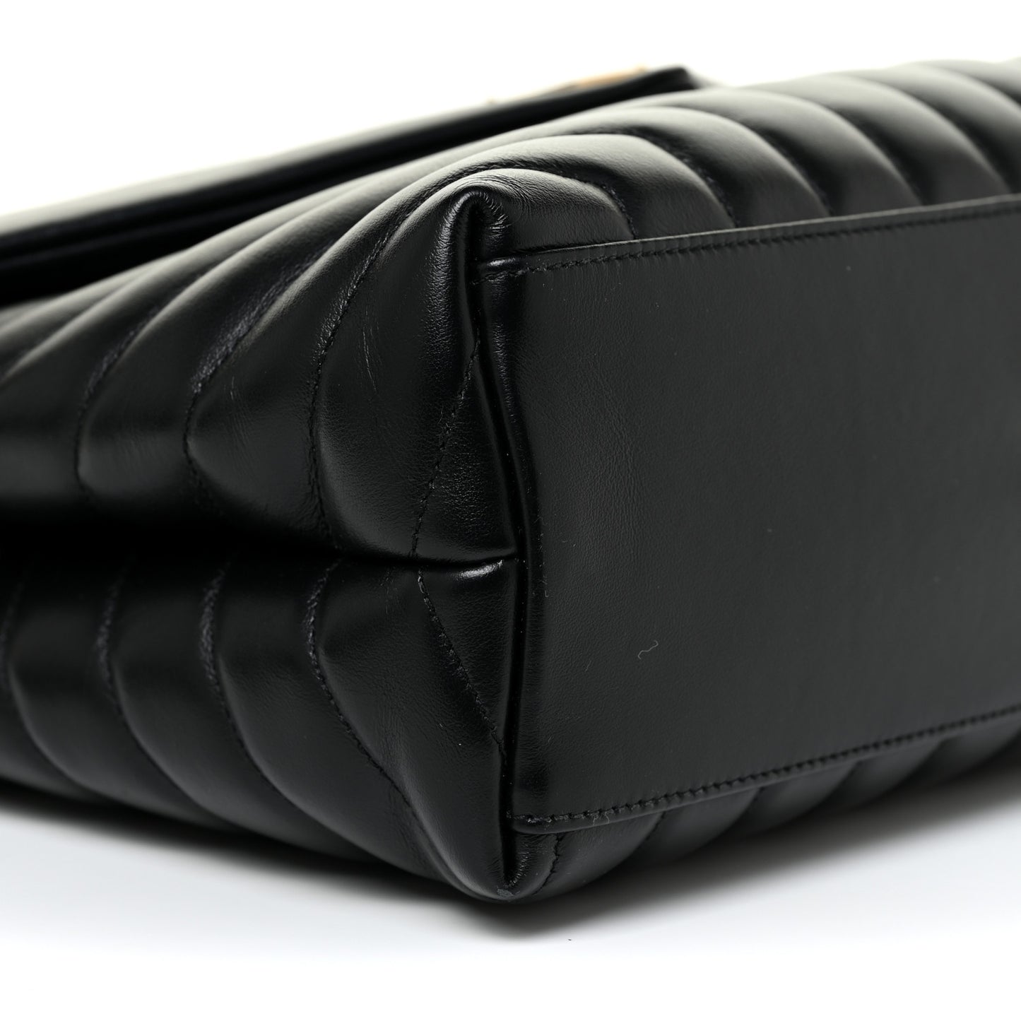 Calfskin Y Quilted Monogram Medium Loulou Chain Satchel Black