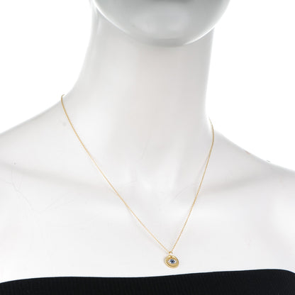 David Yurman 18K Yellow Gold Blue Sapphire Diamond Evil Eye Necklace 2 of 6