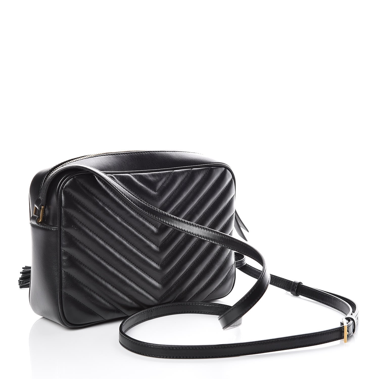 Saint Laurent Calfskin Matelasse Monogram Lou Camera Bag Black 3 of 9