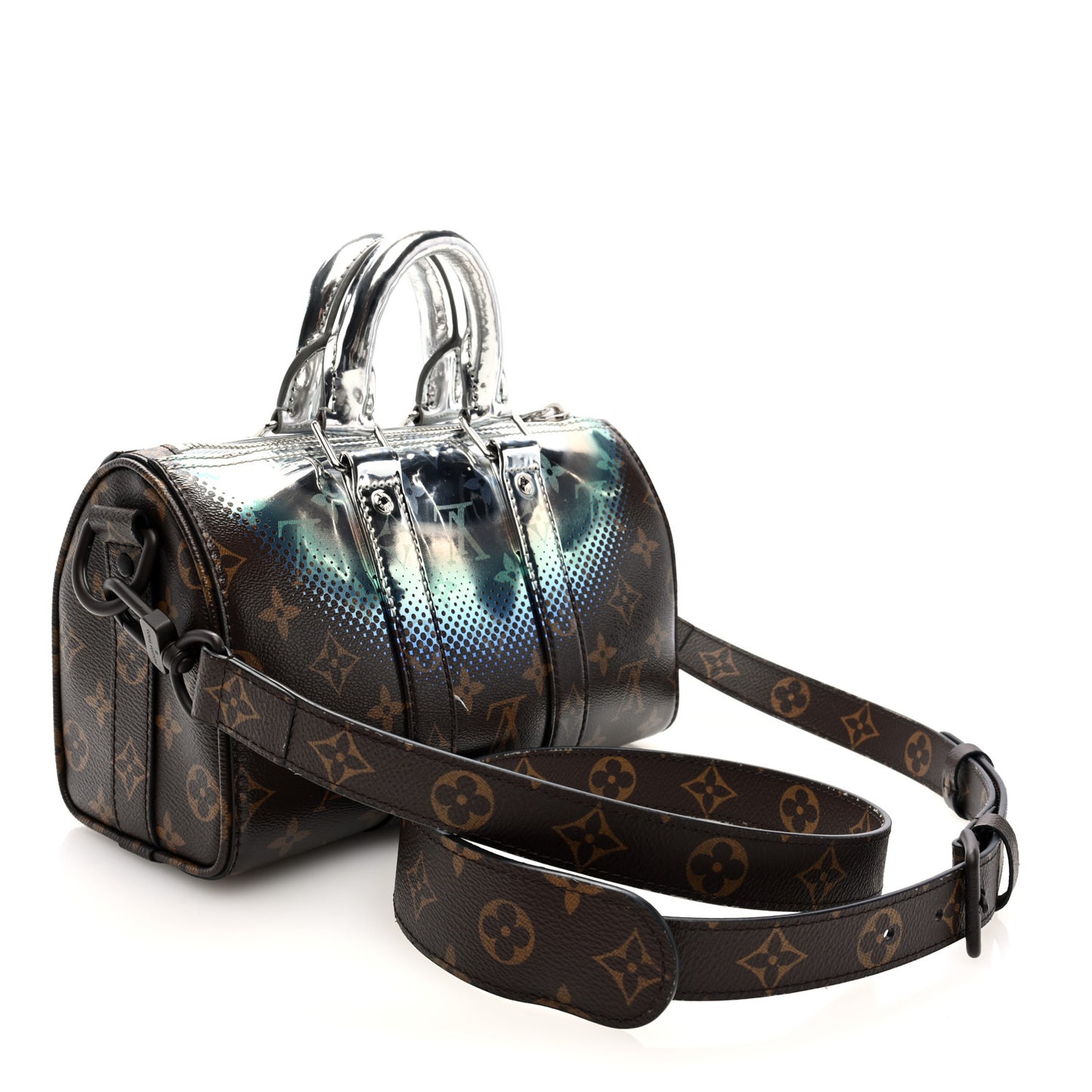Metallic Monogram Portrait Keepall Bandouliere 25 Brown