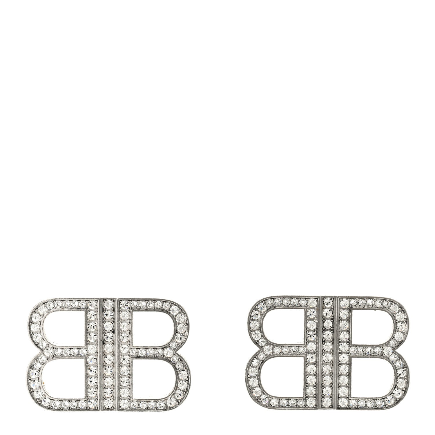Balenciaga Crystal BB 2.0 Drop Earrings Silver 1 of 6
