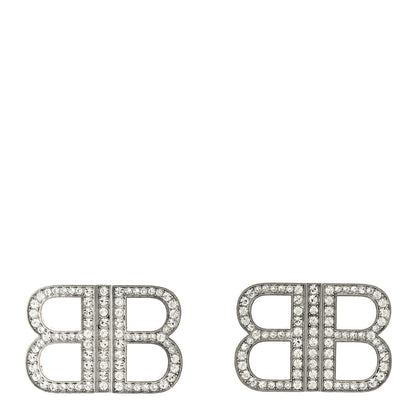 Balenciaga Crystal BB 2.0 Drop Earrings Silver 1 of 6