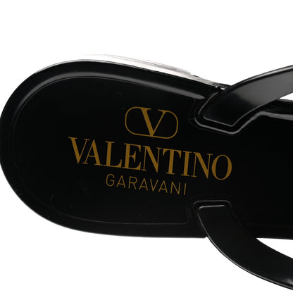 Valentino Garavani PVC Jelly Rockstud Bow Thong Sandals 37 Black 7 of 8