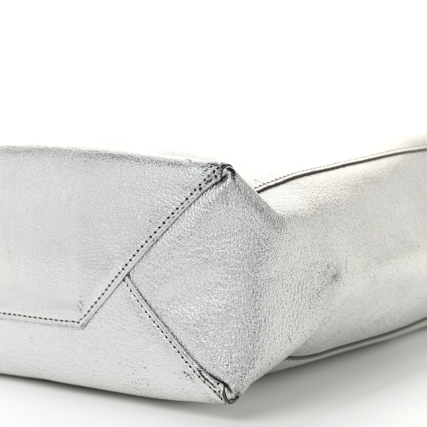 Celine Metallic Grained Calfskin Small Vertical Cabas Silver 10 of 11