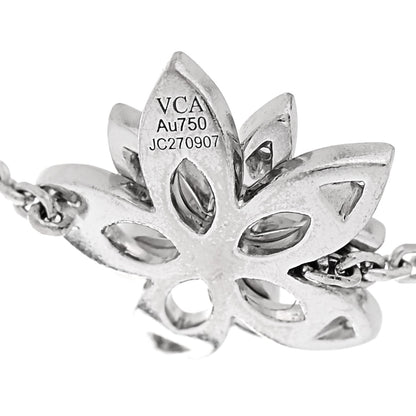 Van Cleef & Arpels 18K White Gold Diamond Mini Lotus Openwork Bracelet 4 of 5