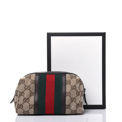 Gucci Monogram Web Small Cosmetic Case Dark Brown 17 of 17