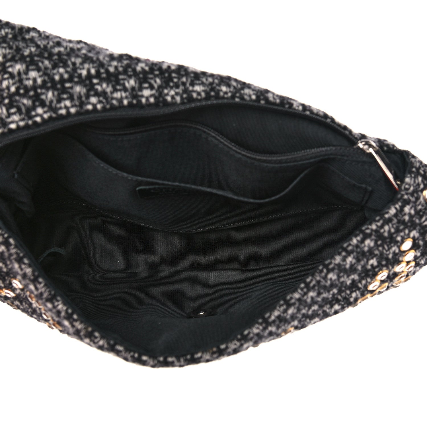 Chanel Crystal Tweed Quilted Medium Single Flap Black 5 of 10