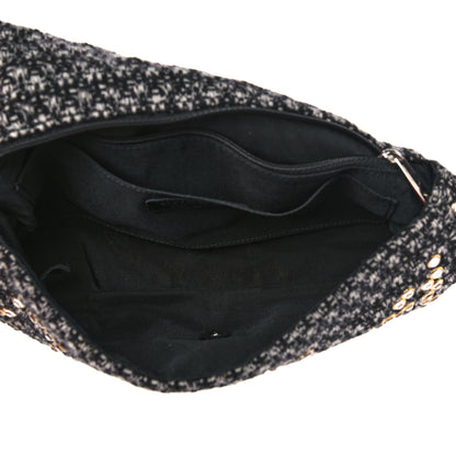 Chanel Crystal Tweed Quilted Medium Single Flap Black 5 of 10