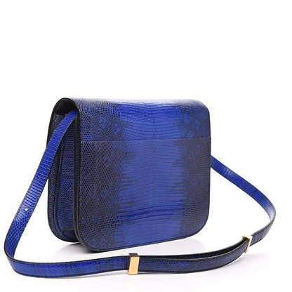 Celine Lizard Medium Classic Box Flap Bag Indigo 3 of 9