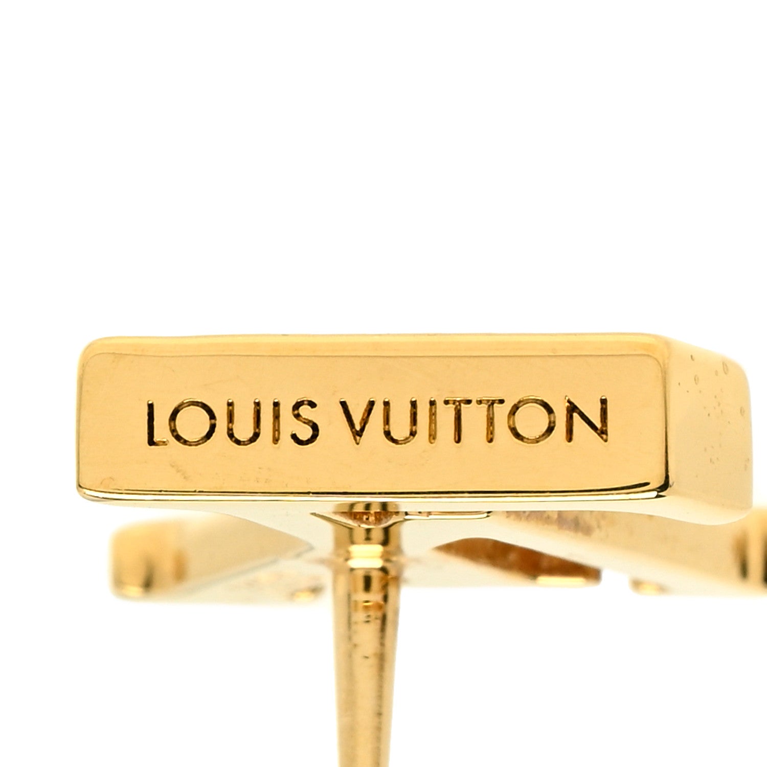 Louis Vuitton Metal LV Iconic Earrings Gold 4 of 4