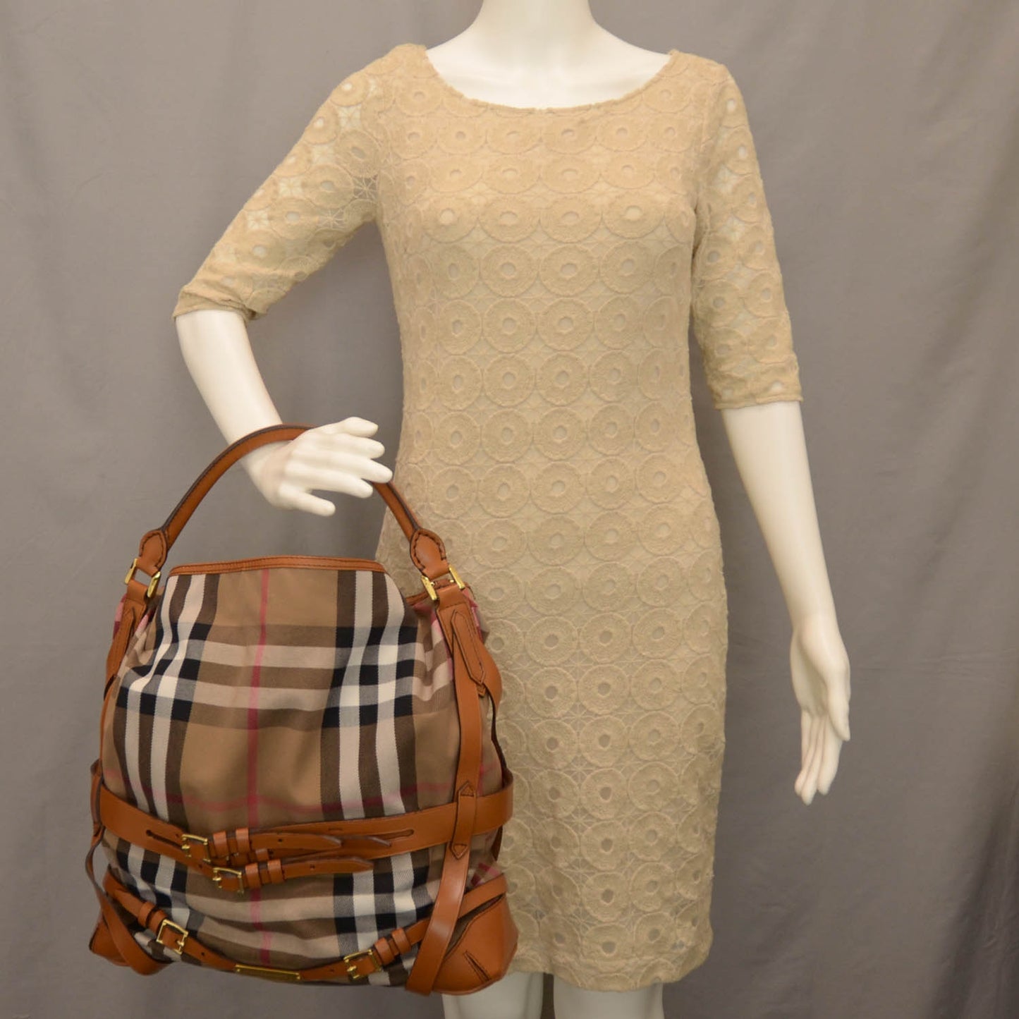 House Check Bridle Calfskin Medium Gosford Hobo