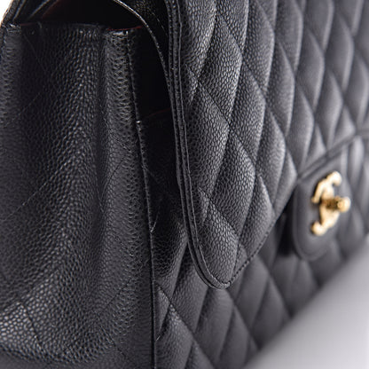 Chanel Caviar Quilted Jumbo Double Flap Black 22 of 24