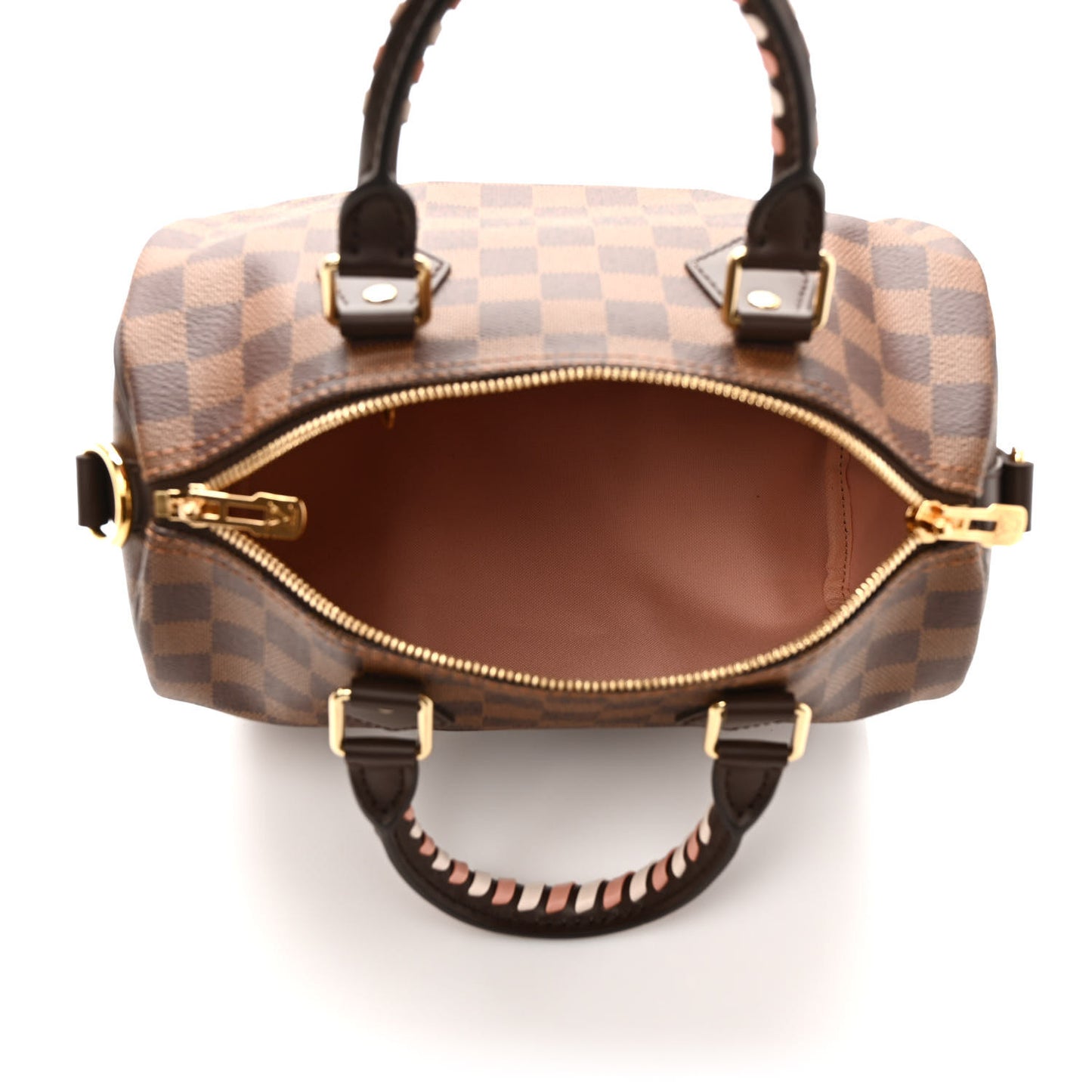 Damier Ebene Braided Speedy Bandouliere 25 Pink