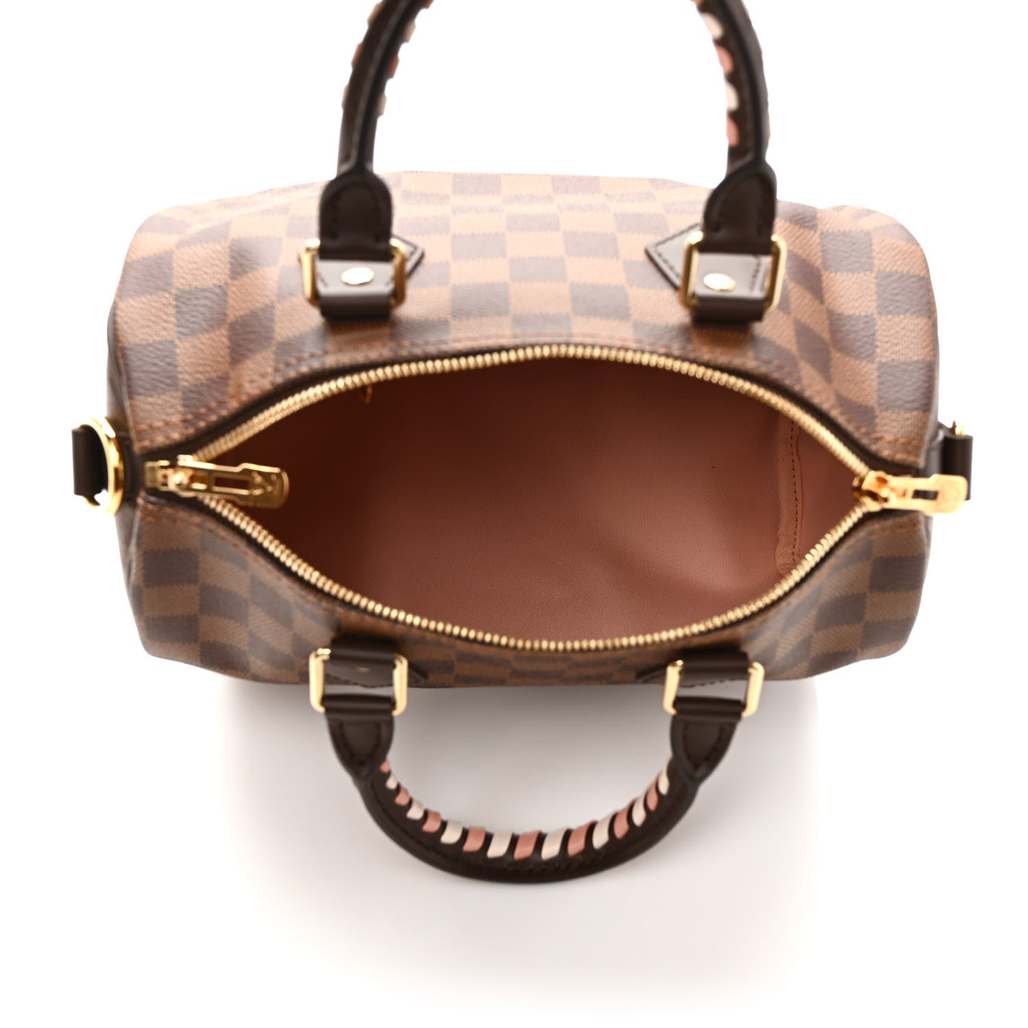 Louis Vuitton Damier Ebene Braided Speedy Bandouliere 25 Pink 5 of 8