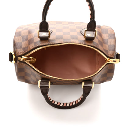 Louis Vuitton Damier Ebene Braided Speedy Bandouliere 25 Pink 5 of 8