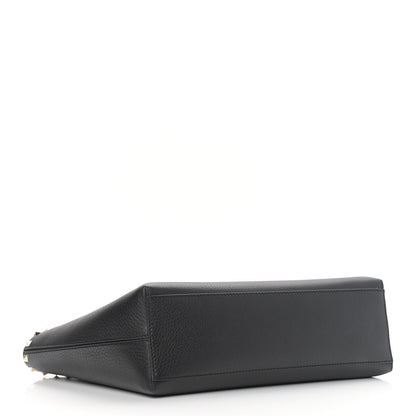 Valentino Garavani Grained Calfskin Small Rockstud Shoulder Tote Black 4 of 8