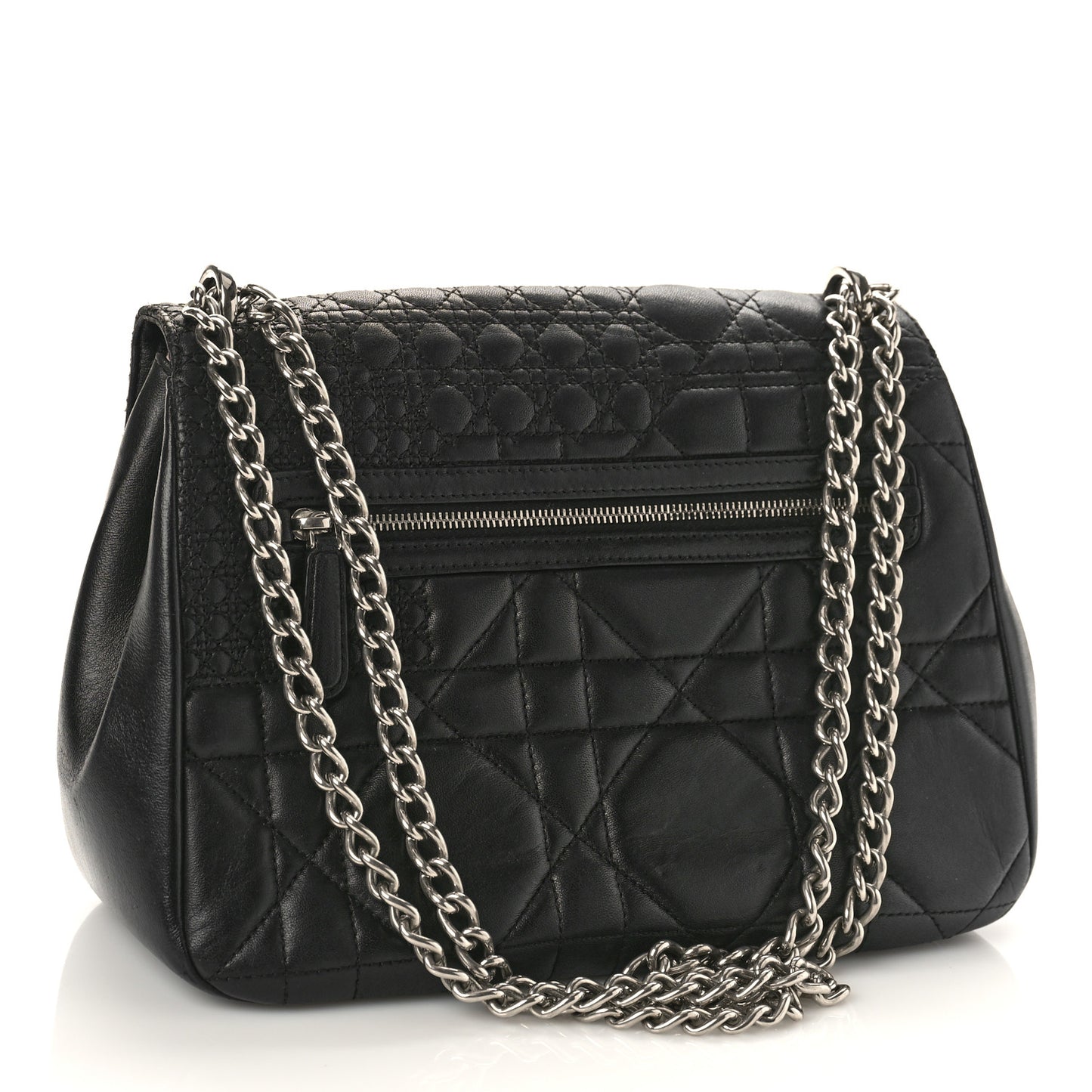 Lambskin Mixed Cannage Miss Dior Flap Black