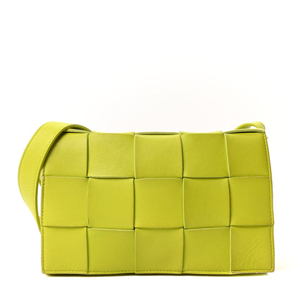 Bottega Veneta Lambskin Maxi Intrecciato Cassette Crossbody Bag Acid Kiwi 1 of 10
