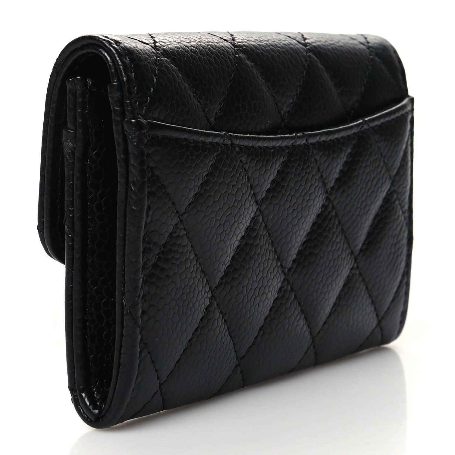 Chanel Caviar Quilted Flap Card Holder Wallet Black 3 of 10