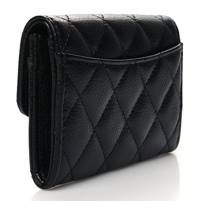 Chanel Caviar Quilted Flap Card Holder Wallet Black 3 of 10