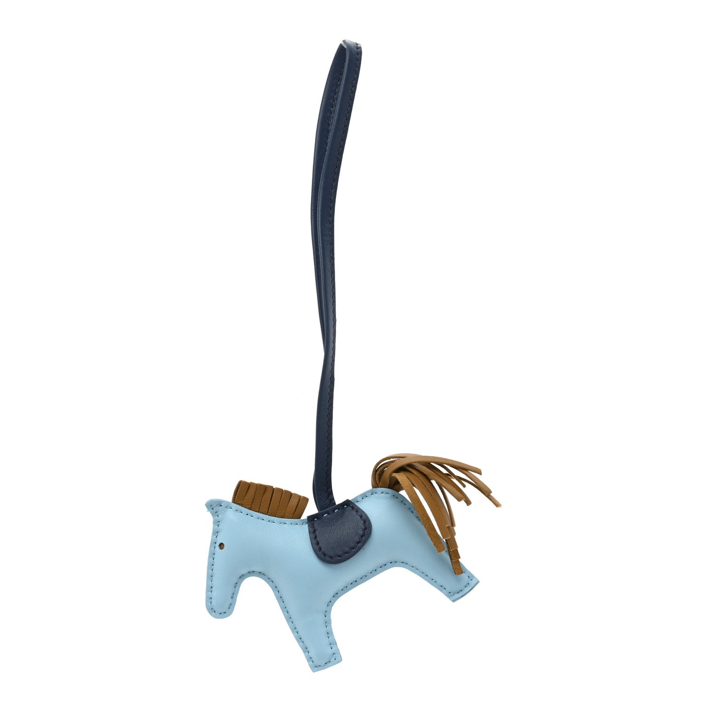 Milo Lambskin Grigri Rodeo Horse Bag Charm PM Celeste Bleu De Malte Kraft