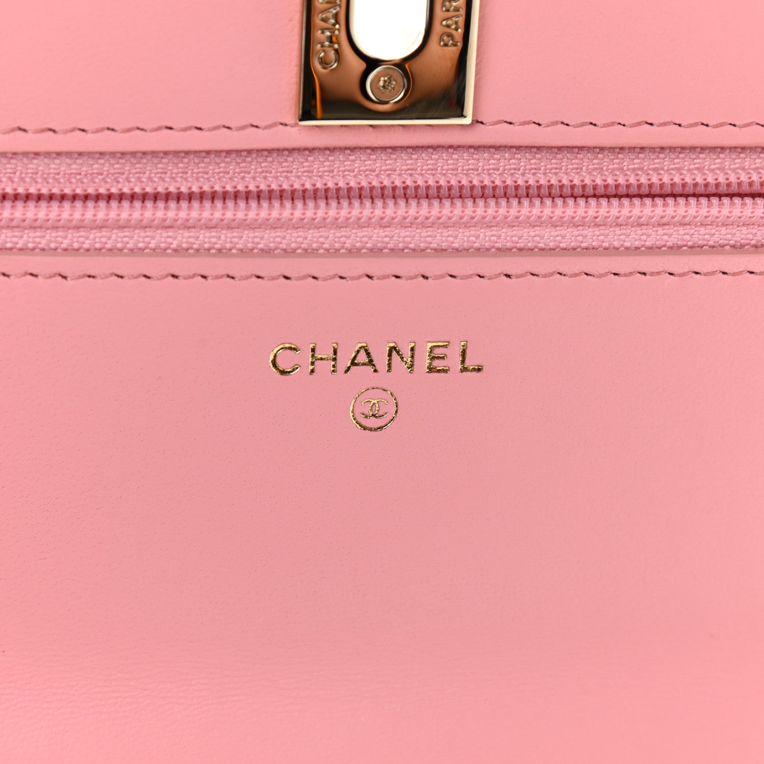Chanel Lambskin Quilted Trendy CC Wallet On Chain WOC Pink 6 of 10