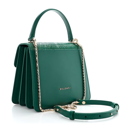 Bulgari Calfskin Galuchat Serpenti Forever Crossbody Emerald Green 4 of 10