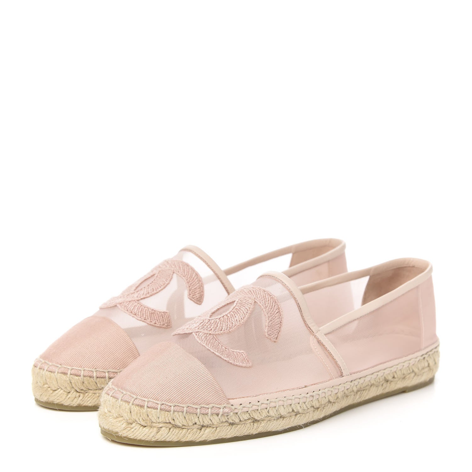 Chanel Mesh Grosgrain CC Espadrilles 42 Pink 3 of 10