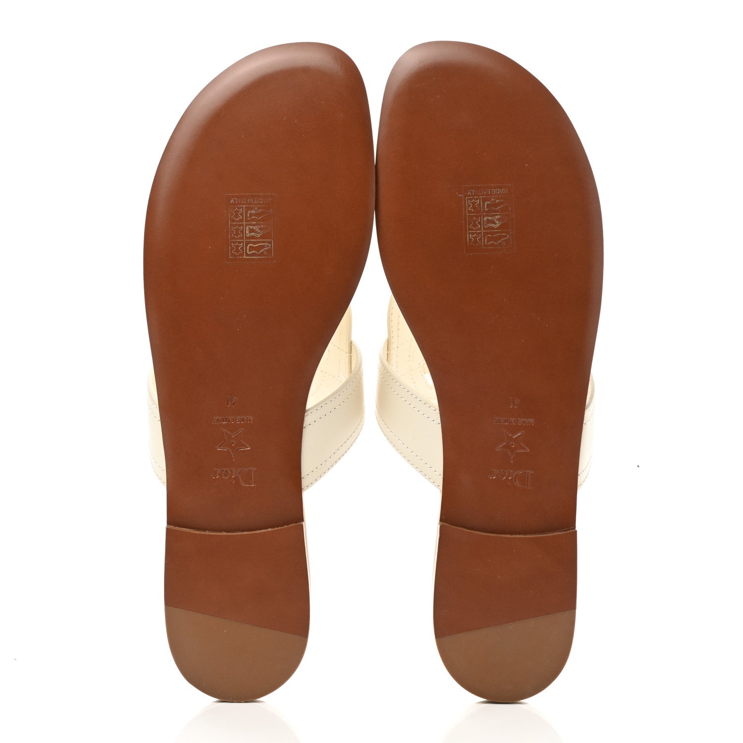 Christian Dior Calfskin 30 Montaigne Thong Sandals 41 White 5 of 9