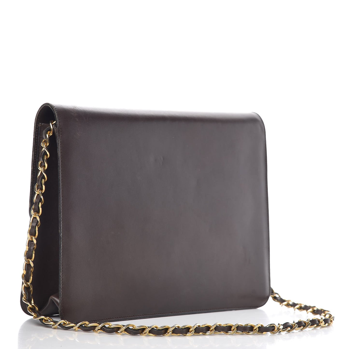 Calfskin Medium Single Flap Brown