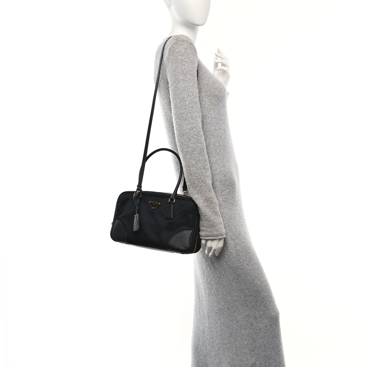 Prada Re-Nylon Saffiano Medium Re-Edition 1978 Two Handle Bag Black 2 of 9