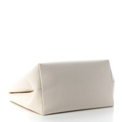 Celine Canvas Calfskin Horizontal Cabas Natural Tan 4 of 8