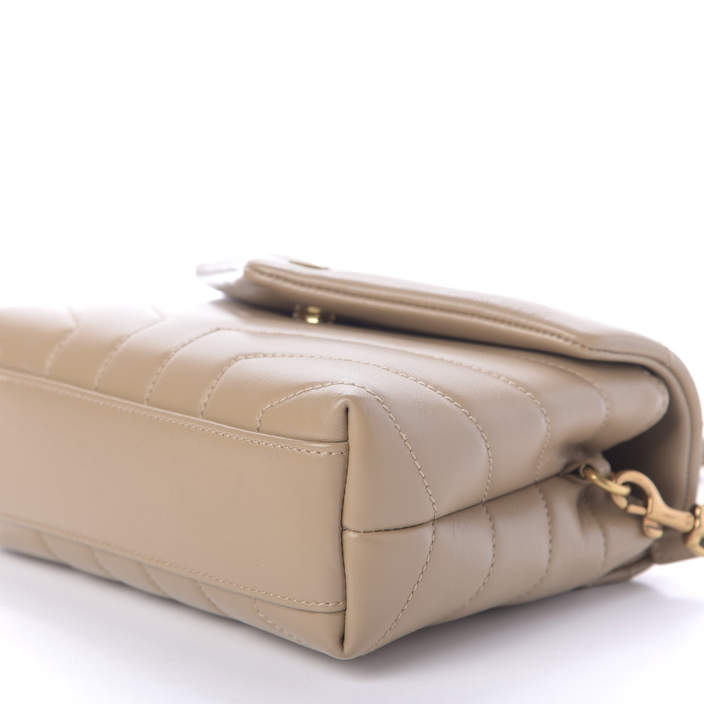 Calfskin Y Quilted Monogram Toy Loulou Crossbody Bag Dark Beige
