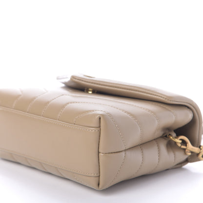 Saint Laurent Calfskin Y Quilted Monogram Toy Loulou Crossbody Bag Dark Beige 11 of 11