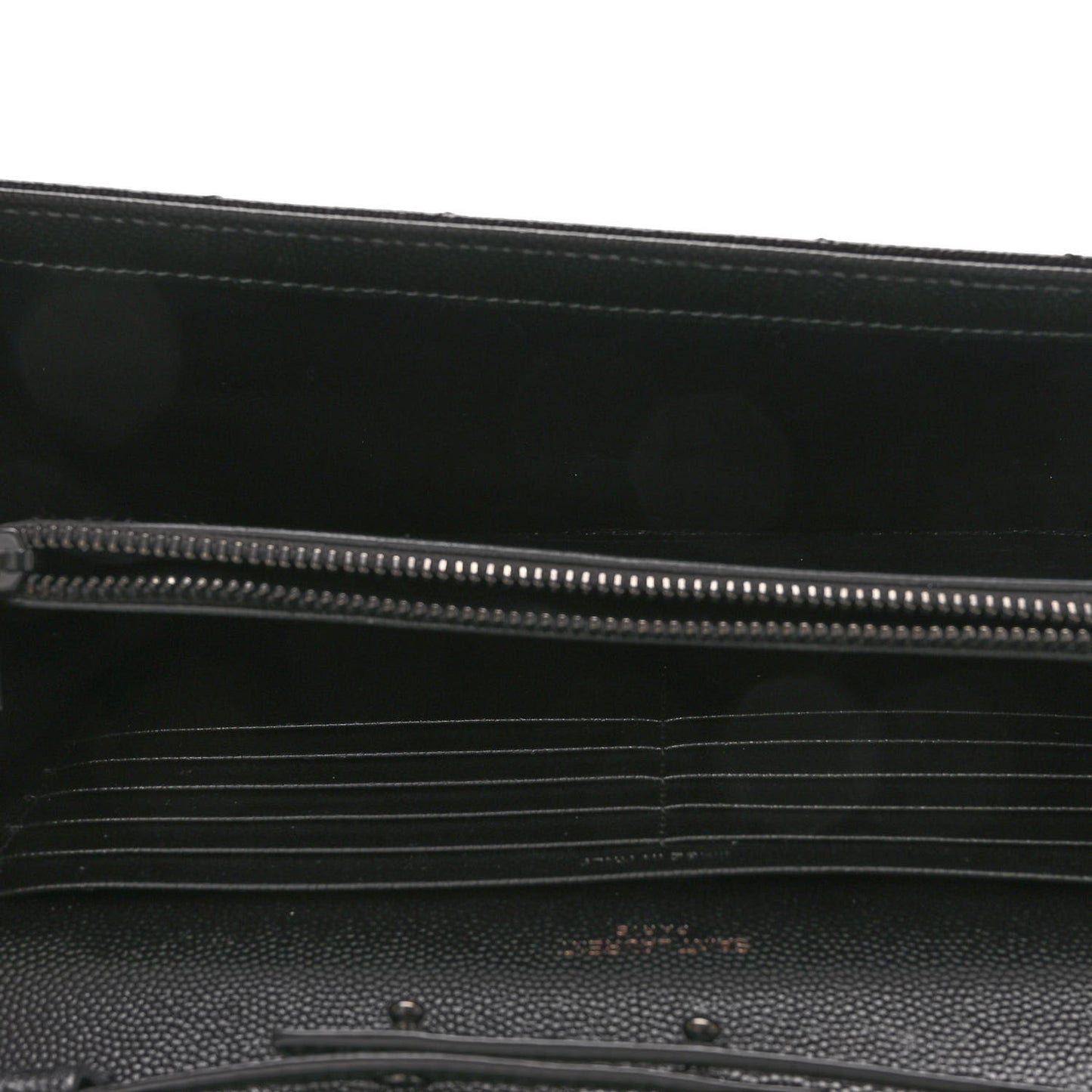 Grain De Poudre Matelasse Chevron Monogram Monochrome Envelope Chain Wallet Black