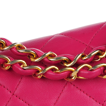 Chanel Lambskin Quilted Medium Single Flap Bag Pink 12 of 14