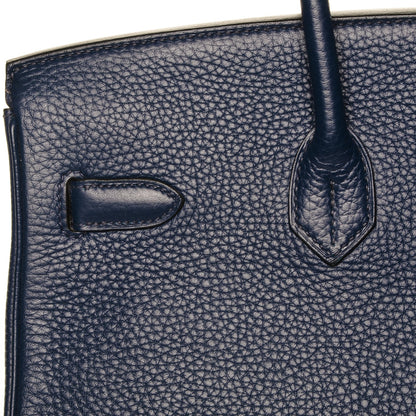 Hermes Taurillon Clemence Birkin 35 Bleu Saphir 11 of 23